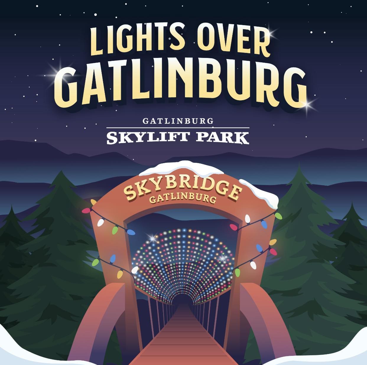 Magic of Winter at Lights Over Gatlinburg at SkyBridge Explore Tennessee
